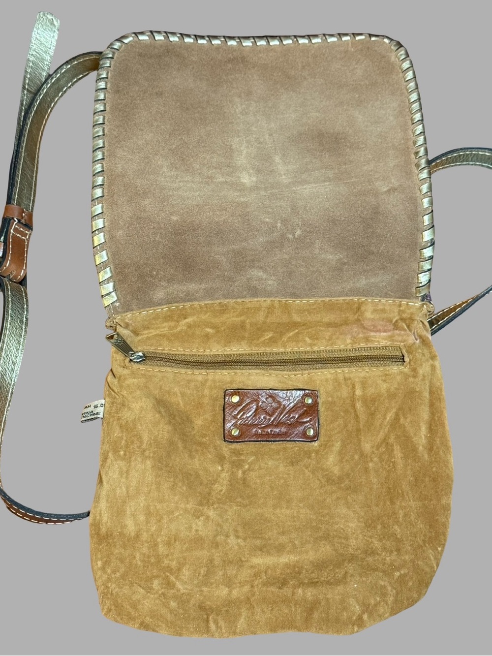 Patricia Nash Granada Gold Metallic Paisley Crossbody Bag – Jewel Tones EUC - Picture 4 of 5